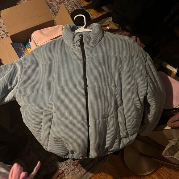 wild fable Light Blue Corduroy Puffer Jacket - Picture 4 of 4